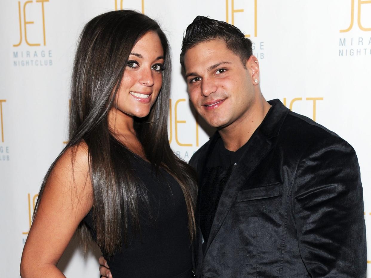 Sammi Giancola and Ronnie Magro arrives at Jet Nightclub at The Mirage on March 6, 2010