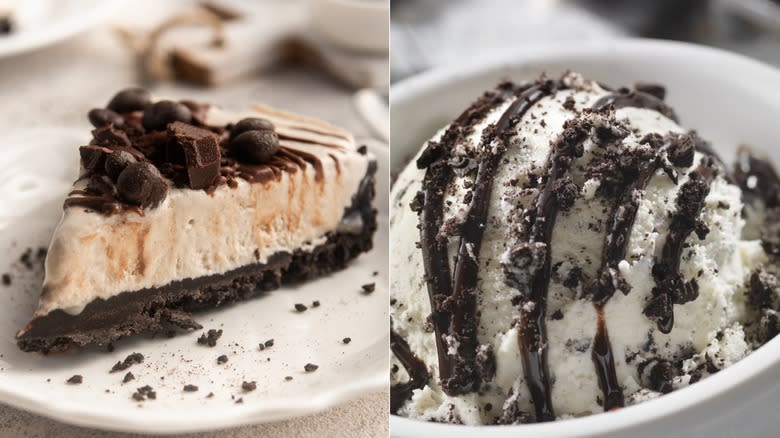 Mississippi mud pie, ice cream