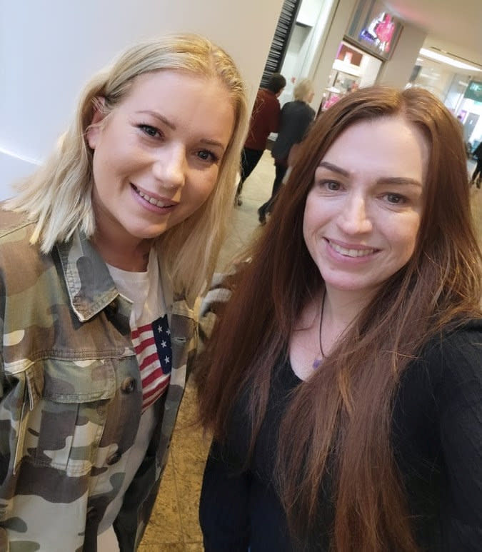 Nicola Hinds (left) and Ann Gath (right) the first time they met in November 2022. (Ann Gath/SWNS)