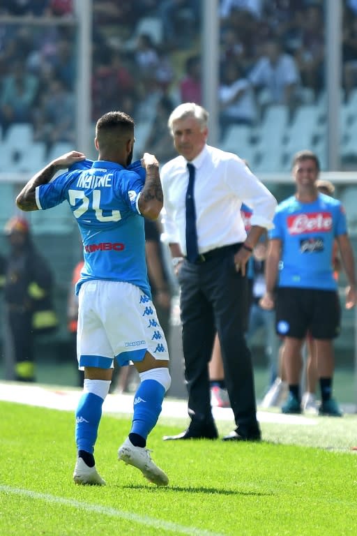 Carlo Ancelotti's Napoli are three points behind Juventus