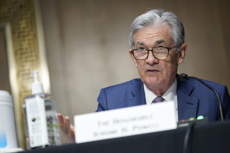 Chairman of the Federal Reserve Jerome Powell speaks during a Senate Banking Committee hearing on 'The Quarterly CARES Act Report to Congress on Capitol Hill, on December 1, 2020 in Washington,DC. (Photo by Susan Walsh / POOL / AFP) (Photo by SUSAN WALSH/POOL/AFP via Getty Images)