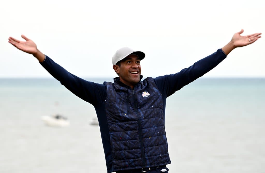 Tony Finau warned Europe’s players they will be shown no mercy as the United States targeted a comprehensive Ryder Cup victory at Whistling Straits (Anthony Behar/PA) (PA Wire)