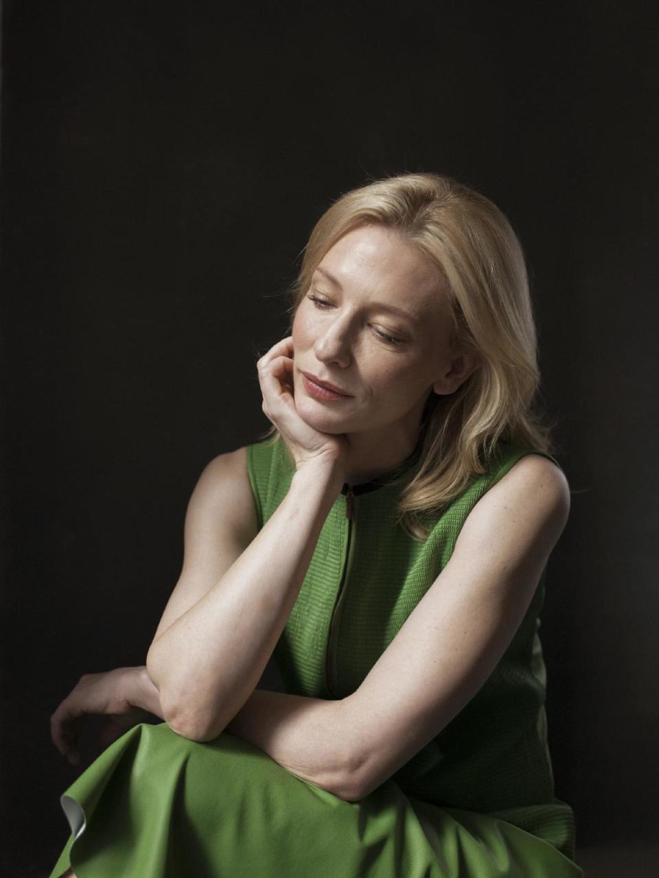 This July 23, 2013 photo shows Australian actress Cate Blanchett, star of the Woody Allen film, "Blue Jasmine," in New York. The film opens nationwide on July 26. (Photo by Victoria Will/Invision/AP)