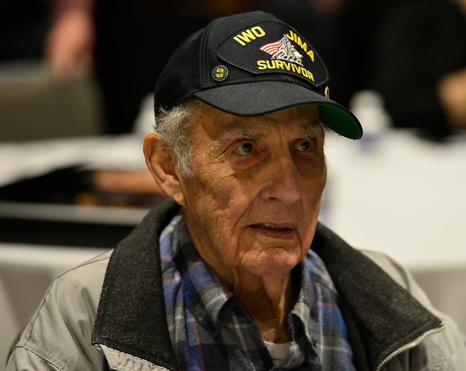 A event was held at the 1881 Event Hall in Spartanburg to honor the military service of four World War II veterans. This is Stanley Moore of the U.S. Marine Corps