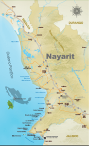 Location map of El Grande Project, Nayarit State, Mexico