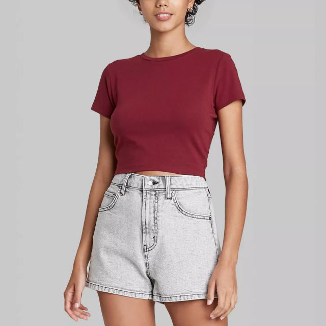 Wild Fable Crop Top Shirt Knit Tops