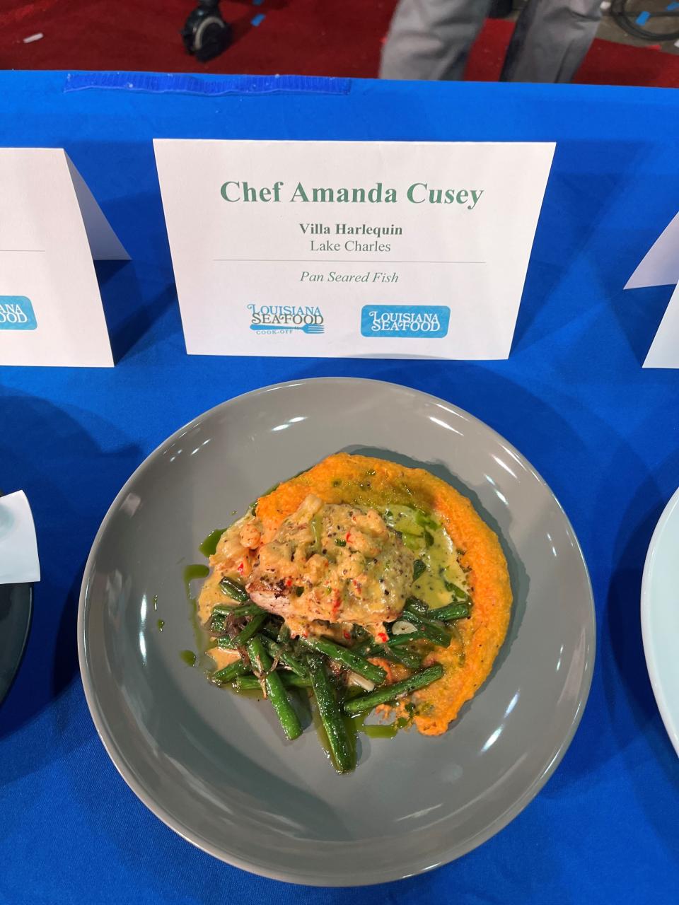Amanda Cusey's winning dish at the 2022 Louisiana Seafood Cook-Off in Lafayette.