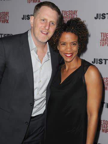 <p>Kevin Winter/Getty</p> Michael Rapaport and Kebe Dunn attend the season 5 premiere screening of FX's "Justified" on on January 6, 2014 in Los Angeles, California.