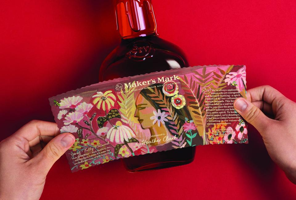 Maker's Mark has partnered with Vital Voices, a nonprofit investing in female leaders, to create a limited-edition customizable label designed by artist Gayle Kabaker.