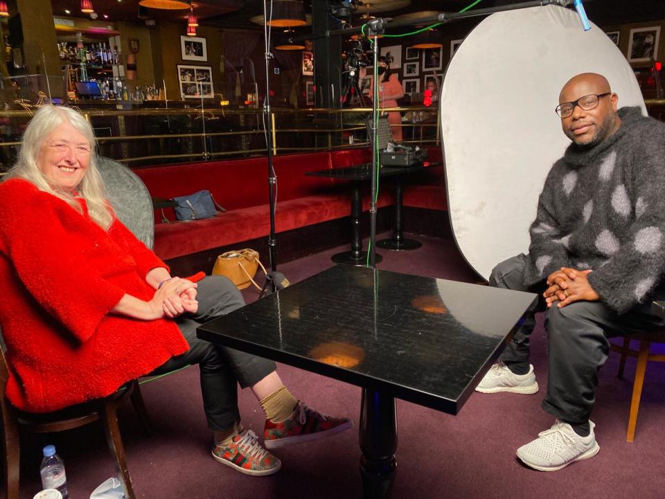 Sir Steve McQueen with Inside Culture presenter Mary Beard (BBC/PA)