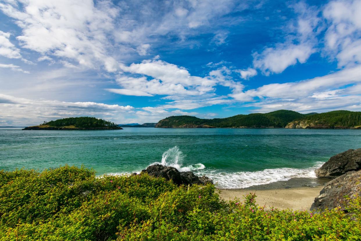 A beautiful Spring day overlooking the beach at Deception Pass