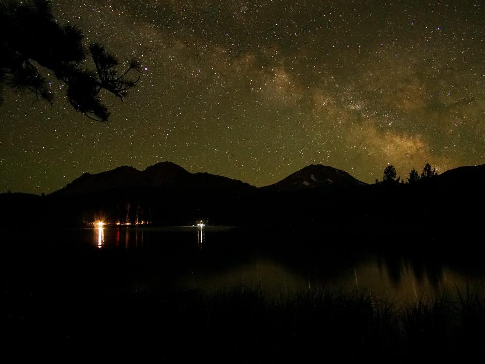 A view of the galaxy in the night sky in California's backcountry