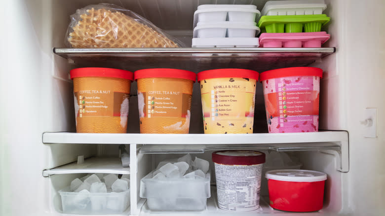 Freezer with ice cream