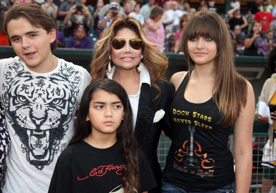 Prince Jackson, La Toya Jackson, Prince Michael Jackson II (Bigi) and Paris Jackson pictured in August 2012 (Getty Images)