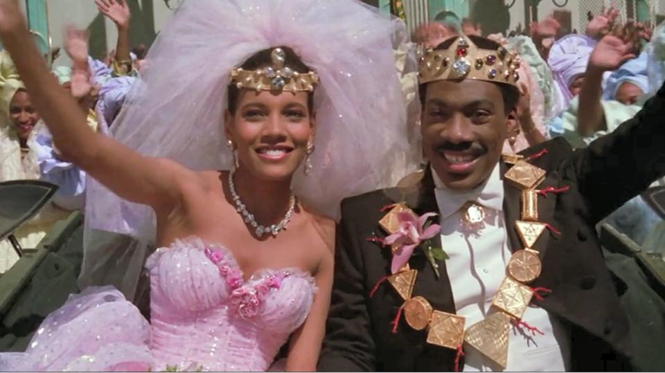 Shari Headley and Eddie Murphy in "Coming to America."