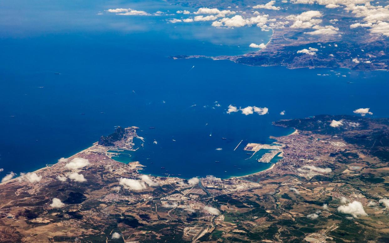 Strait of Gibraltar, aerial view of the separation between the continents of Europe and Africa
