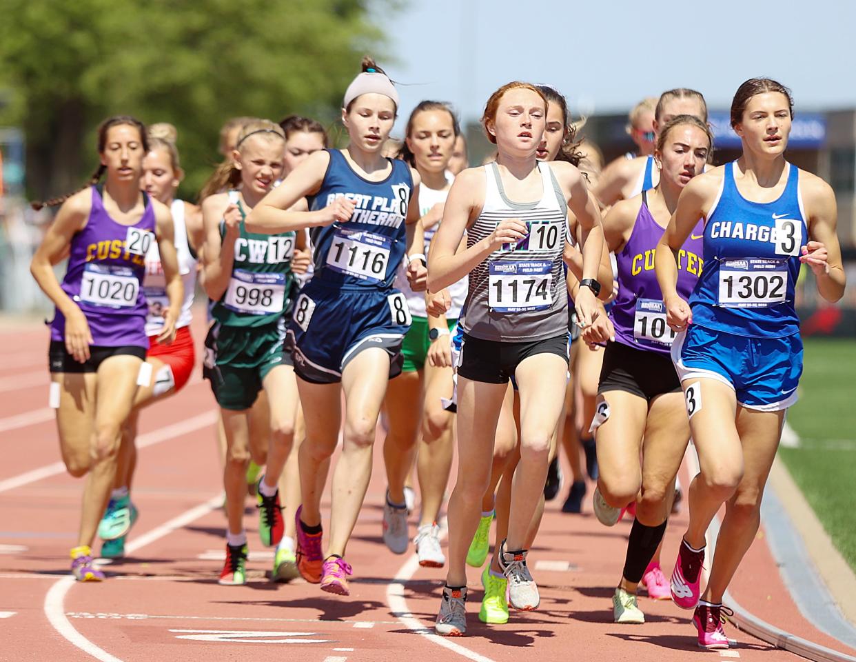 Halle Bauer of Great Plains Lutheran (1116) placed in the Class A girls' 800, 1,600 and 3,200-meter runs during the 2023 South Dakota State High School Track and Field Championships that concluded on Saturday, May 27 at Howard Wood Field in Sioux Falls.