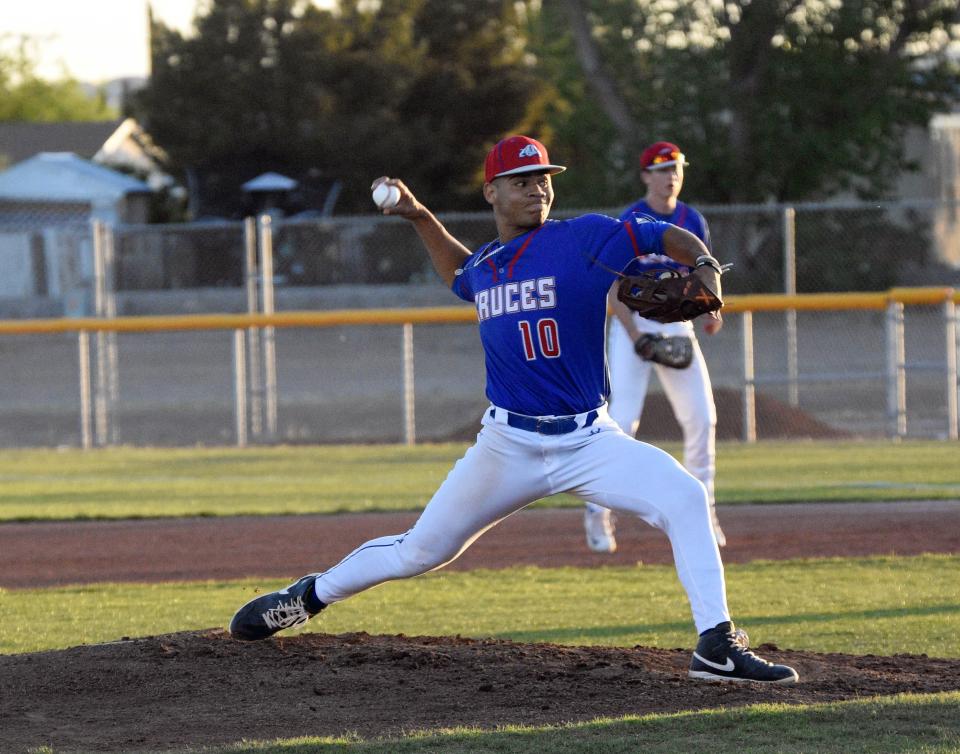 Las Cruces High's Steve Solorzano broke the career record for strikeouts in Monday night's game against the Alamogordo Tigers at Field of Dreams baseball complex.