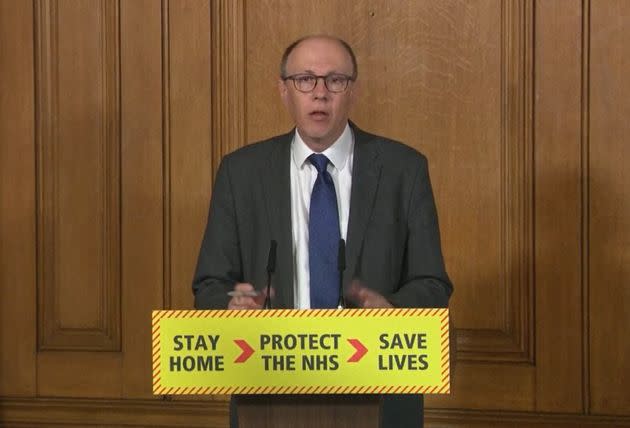 National Medical Director at NHS England Stephen Powis speaking Tuesday's daily press conference in Downing Street on coronavirus.