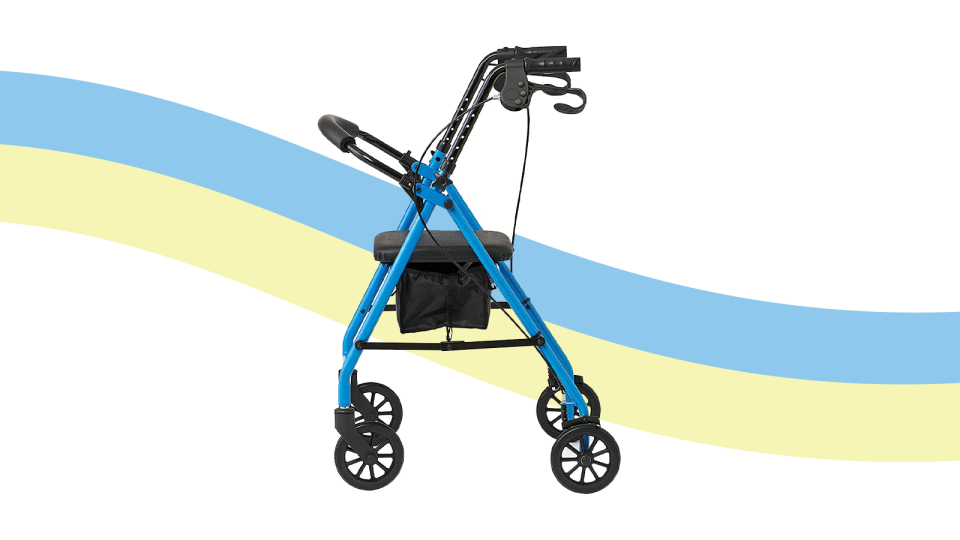 The Medline Mobility Lightweight Folding Aluminum Rollator Walker doesn't weigh much, but it can support most users.