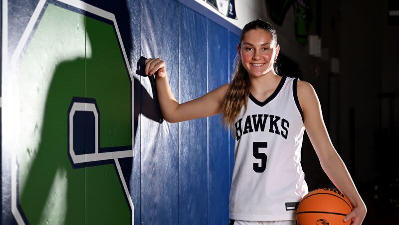 Ridgeline guard Emilee Skinner poses for a portrait in Millville after being named Ms. Basketball on Friday, March 15, 2024.