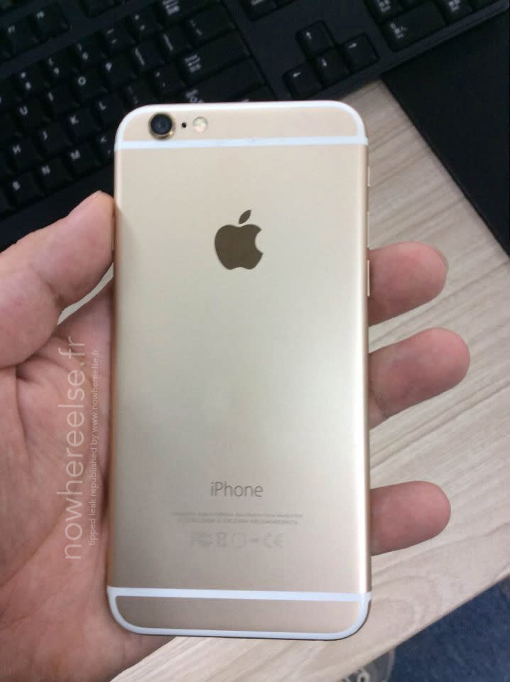 Leaked pics may be our first look at the gold iPhone 6