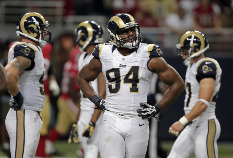 St. Louis Rams defensive end Robert Quinn's performance in 2013 was far and away the best of his career. (AP Photo/Tom Gannam)