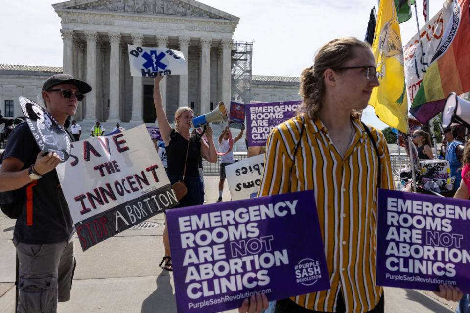 Anti-abortion demonstrators gather in front of the Supreme Court on June 26, 2024 in Washington, D.C. <span class="copyright">Anna Rose Layden—Getty Images</span>