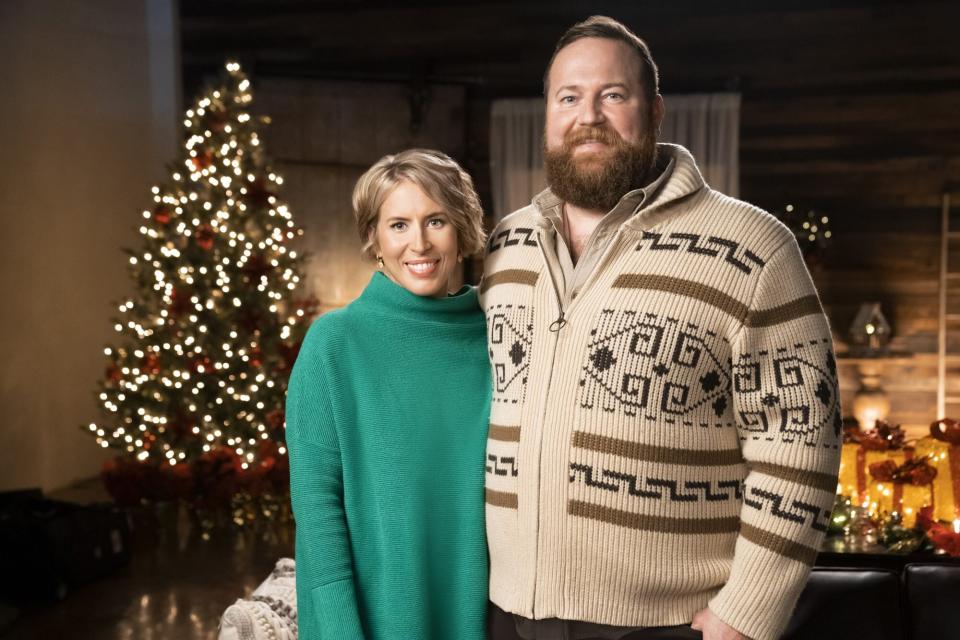 HGTV's Erin and Ben Napier in the discovery+ holiday feature A Christmas Open House