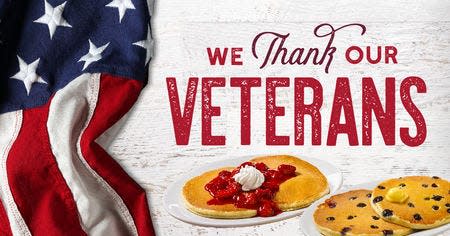 Many restaurants including Huddle House are offering free meals current and former military personnel on Veterans Day.