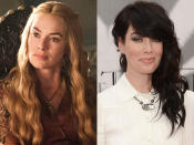 <b>Lena Headey (Cersei Lannister)</b><br><br>Cersei Lannister is an evil, bad-ass Queen with super long blonde tresses. Raven-haired Lena Headey actually smiles, so she's much less evil -- but still a bad-ass, sans medieval wig.