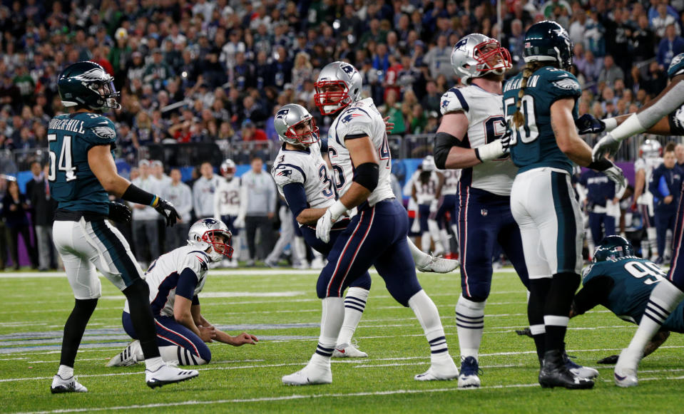 <p>New England Patriots’ Stephen Gostkowski misses a field goal attempt REUTERS/Kevin Lamarque </p>