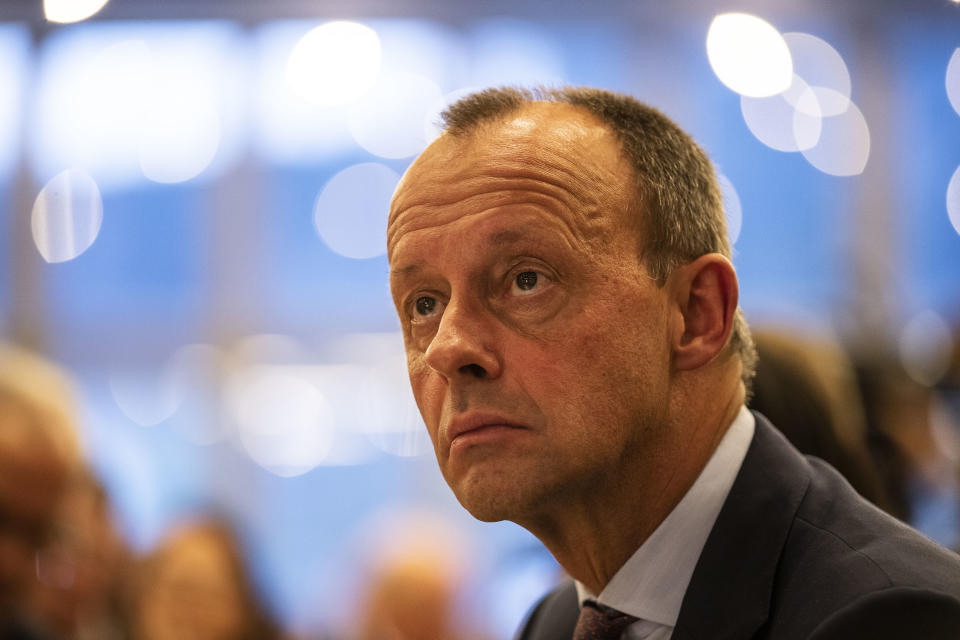 ESLOHE, GERMANY - APRIL 12: Friedrich Merz former candidate for the CDU party leadership attends German Christian Democrats (CDU) European Elections Campaign launch on April 12, 2019 in Eslohe, Germany  (Photo by Maja Hitij/Getty Images)