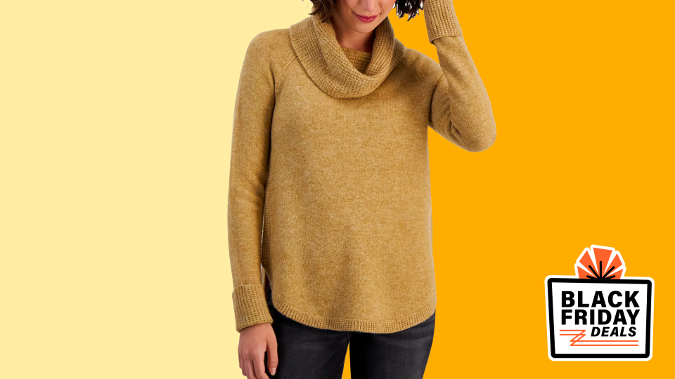 Love a cowl neck? Get this sweater for 50% off.