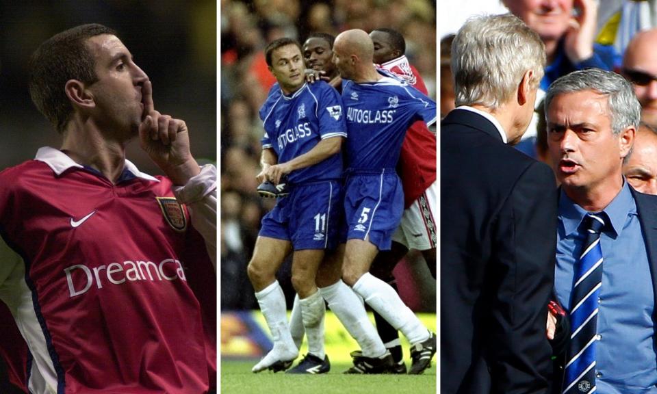 <span>From left: Nigel Winterburn, Dennis Wise and José Mourinho.</span><span>Composite: Tom Jenkins/The Guardian; Allsport/Getty Images; Reuters</span>