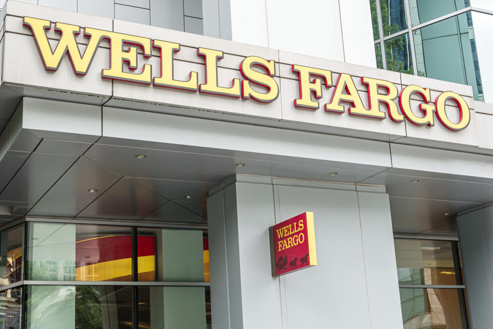 Charlotte, North Carolina, Wells Fargo bank branch building. (Photo by: Jeffrey Greenberg/Universal Images Group via Getty Images)