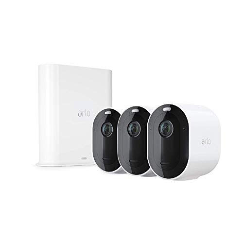 Arlo Pro 3 Spotlight Camera | 3 Camera Security System | Wire-Free, 2K Video & HDR | Color Night Vision, 2-Way Audio, 6-month battery life, 160? View | Works with Alexa | White | VMS4340P (Amazon / Amazon)