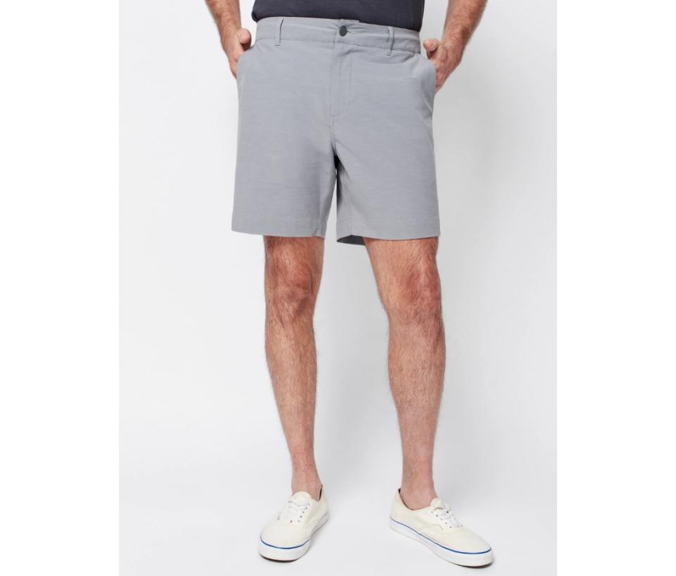 Getting out and exploring is one of the best parts of any vacation—but the key to enjoying it is packing comfortable clothes you can wear all day. These lightweight stretch shorts from Faherty are a top pick for that scenario. They boast a comfy polyester-cotton-elastane fabric, an interior drawcord waistband for a snug fit, and a handy hidden zip pocket to store your everyday carry items. [$98; fahertybrand.com]