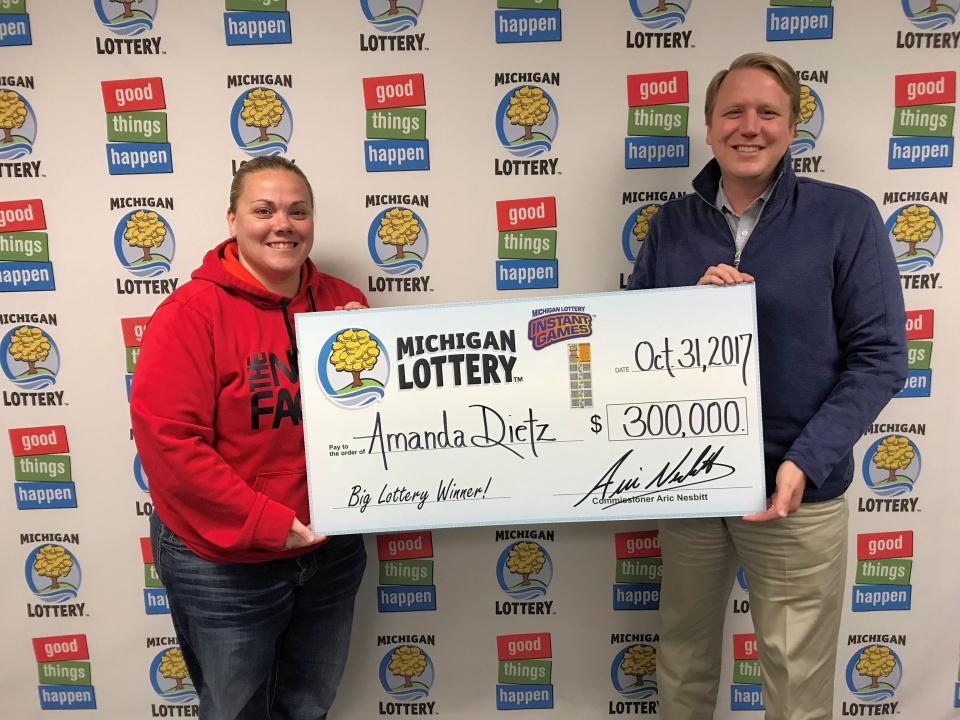 Amanda Dietz said it was "incredible" to find out she won the lottery.