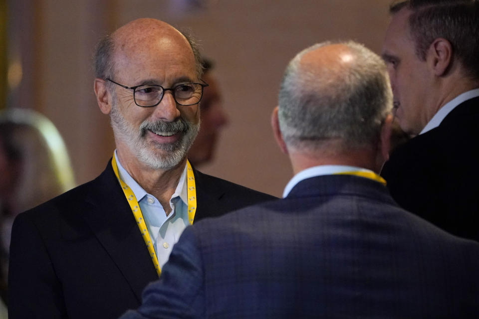 Pennsylvania Gov. Tom Wolf attends the National Governors Association summer meeting, Friday, July 15, 2022, in Portland, Maine. (AP Photo/Robert F. Bukaty)