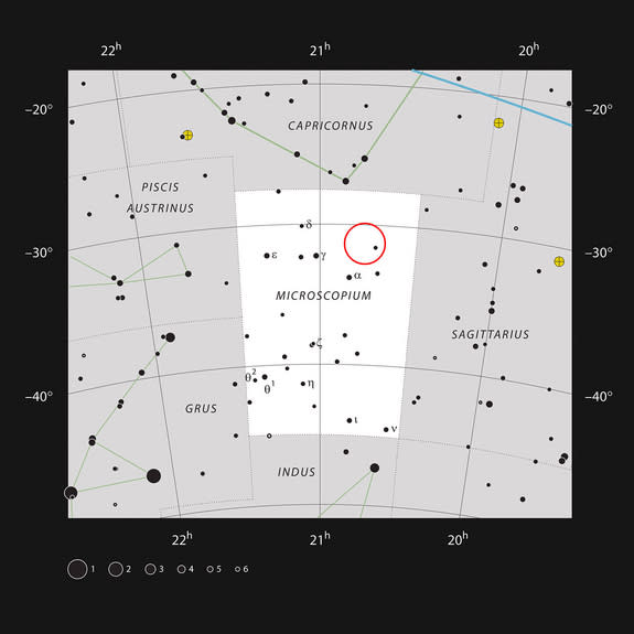 The young star AU Microscopii, nicknamed AU Mic, can be found in the constellation of Microscopium.