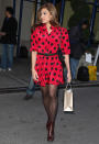 Hey Eva Mendes – Minnie Mouse called and she wants her dress back. The “The Place Beyond the Pines” actress was spotted in NYC on Sunday at New York's Waldorf Astoria promoting her indie flick, but the only thing we could focus on was her Disney-inspired getup. Put the polka dots away. Please! (3/10/13)