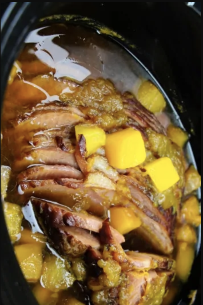 Mango Brown Sugar Crockpot Spiral Ham