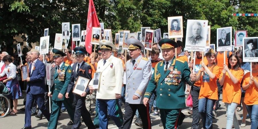 Procession of Immortal Regiment in Maikop, Russia, May 9, 2016