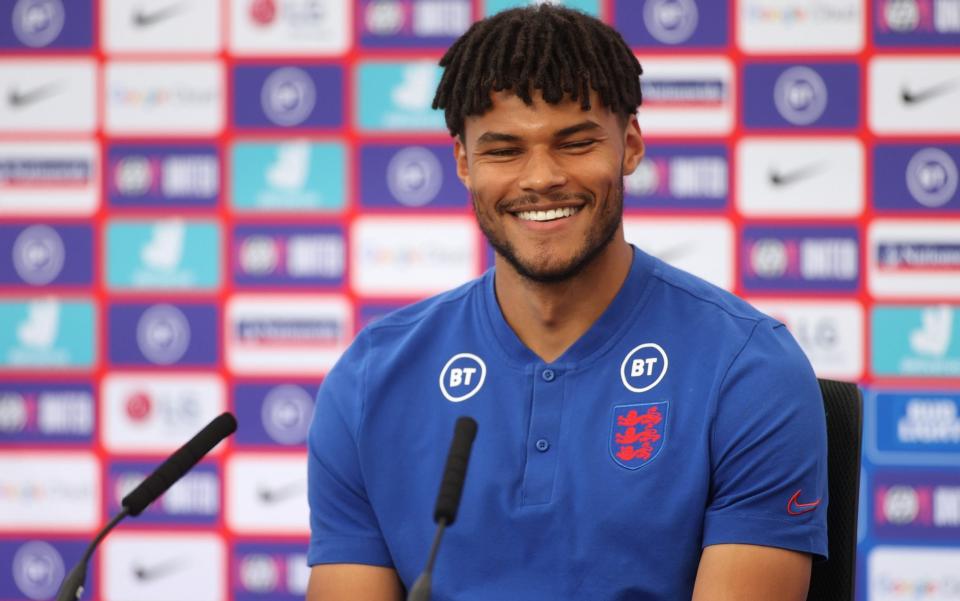 Tyrone Mings speaks to the press ahead of England's meeting with Scotland in Group D - GETTY IMAGES