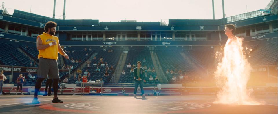 Patrick Schwarzenegger as Golden Boy on season one, episode one of "Gen V."