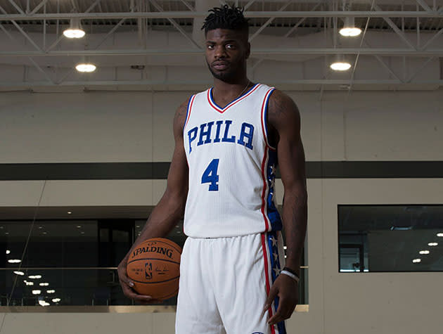 Nerlens Noel gets ready. (Getty Images)