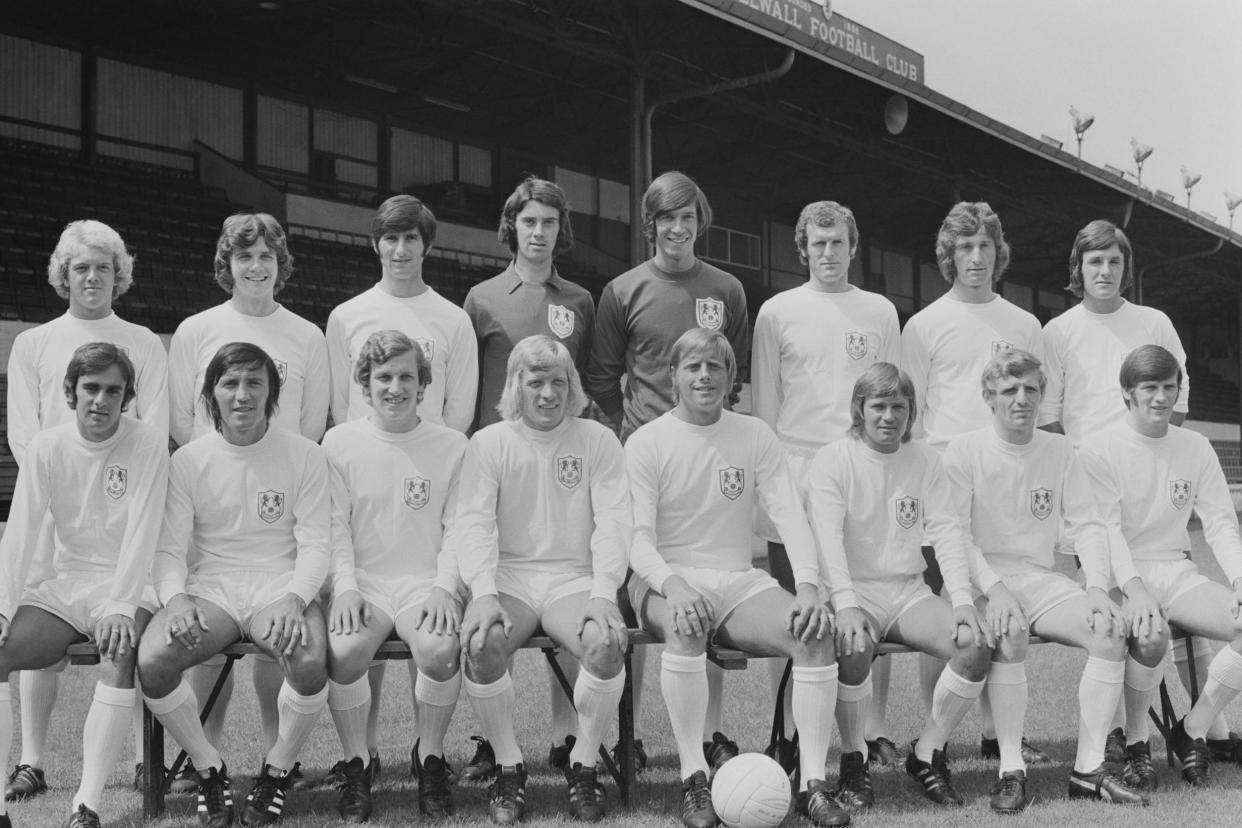 Back in the day: Bryan King with his Millwall team-mates (fourth from right, back row): Getty Images