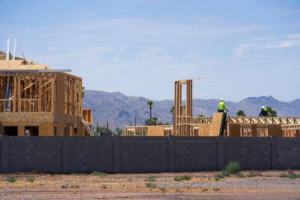 Homes being constructed in Phoenix, AZ on July 11, 2022.