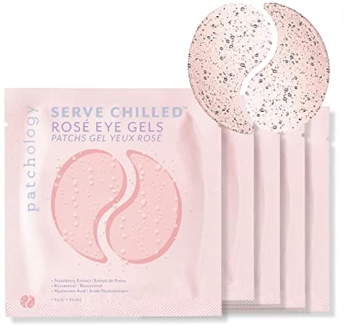 Patchology Serve Chilled Rosé Hydrating Under Eye Patches for Dark Circles, Under Eye Mask, Eye Patches, Eye Masks for Dark Circles, Eye Serum for Dark Circles and Puffiness, Undereye Patches, 5 Pairs